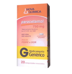Paracetamol (Nova Química)  750mg - 20 Unidades - Comprimido