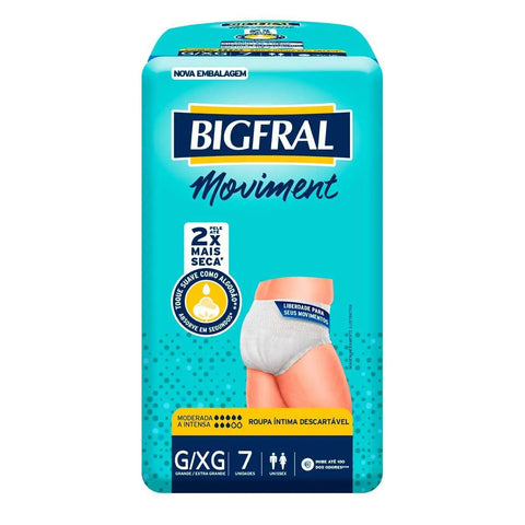 Fralda Geriátrica Bigfral Moviment  Tamanho G/XG - 7 Unidades