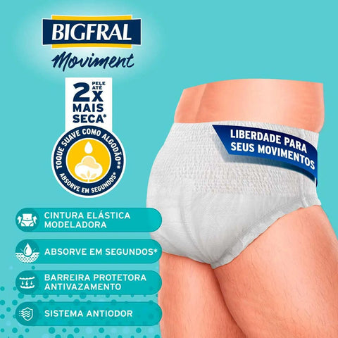 Fralda Geriátrica Bigfral Moviment  Tamanho G/XG - 7 Unidades