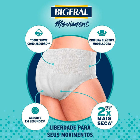 Fralda Geriátrica Bigfral Moviment  Tamanho G/XG - 7 Unidades