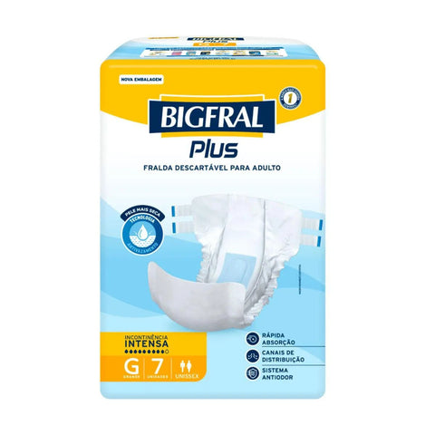 Fralda Geriátrica Bigfral Regular Plus  Tamanho G - 7 Unidades