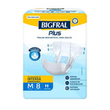 Fralda Geriátrica Bigfral Regular Plus  Tamanho M - 8 Unidades