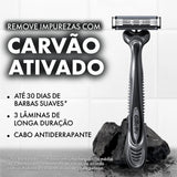 Aparelho de Barbear Descartável Gillette Prestobarba 3 Carvão Ativado 2 Unidades