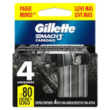 Carga Gillete Mach3 Carbono com 4 Unidades Leve Mais Pague Menos