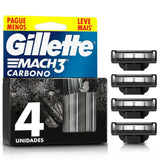 Carga Gillete Mach3 Carbono com 4 Unidades Leve Mais Pague Menos