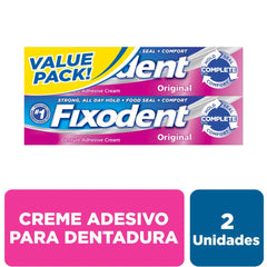 Creme Fixador de Dentaduras Fixodent Original 2 Unidades Com 68G Cada