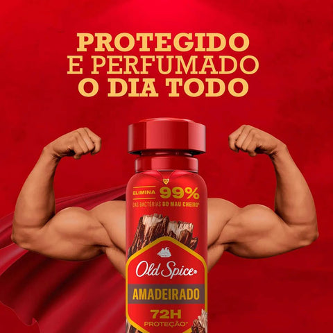 Desodorante Antitranspirante Aerosol Old Spice Amadeirado Masculino 72h 150ml