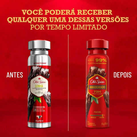 Desodorante Antitranspirante Aerosol Old Spice Amadeirado Masculino 72h 150ml