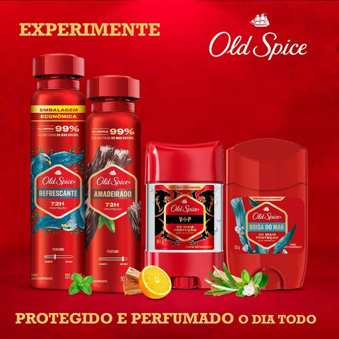 Desodorante Antitranspirante Aerosol Old Spice Amadeirado Masculino 72h 150ml