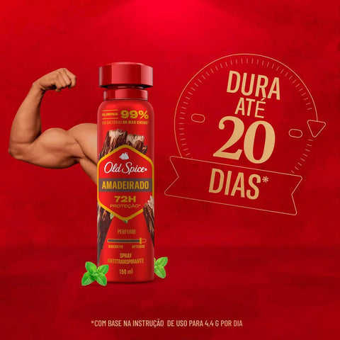 Desodorante Antitranspirante Aerosol Old Spice Amadeirado Masculino 72h 150ml