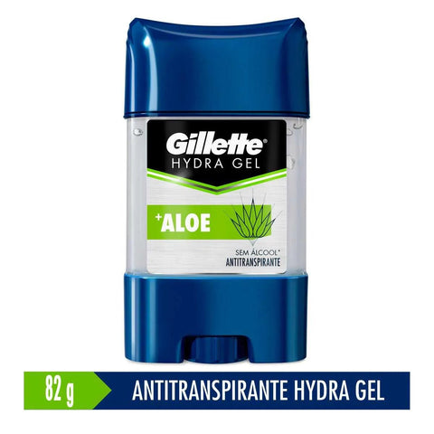 Desodorante Antitranspirante Sitck Gel Gilette Hydra Gel Aloe Masculino 48h Sem Álcool 82g
