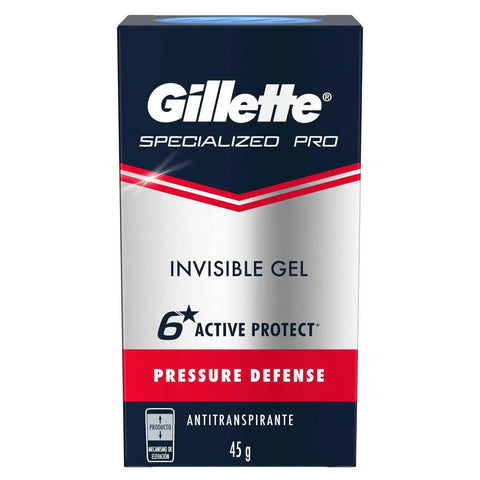 Desodorante Antitranspirante Stick Gillette Specialized Pro Invisble Gel Pressure Defense Masculino 48h 45g