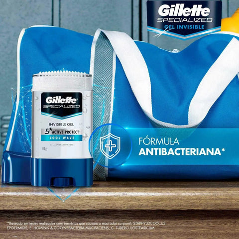 Desodorante Antitranspirante Twist Stick Gel Gillette Specialized Cool Wave Masculino 48h 113g