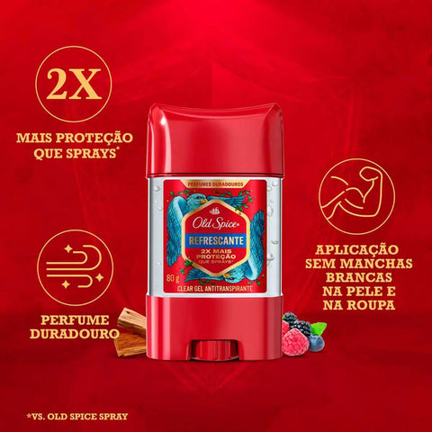 Desodorante Antitranspirante Twist Stick Gel Old Spice Refrescante Masculino 80g