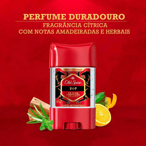 Desodorante Antitranspirante Twist Stick Gel Old Spice V-I-P Masculino 80g
