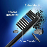 Escova de Dente Oral B Indicator Black Sensitive Com Carvão 3 Unidades