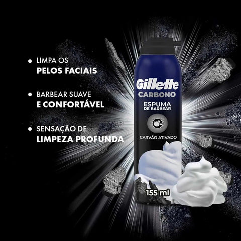 Espuma de Barbear Gillette Carbono 150g