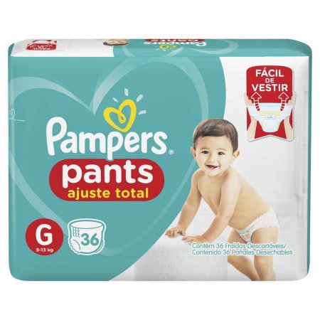 Fralda Pampers Pants Ajuste Total  Tamanho G - 36 Unidades