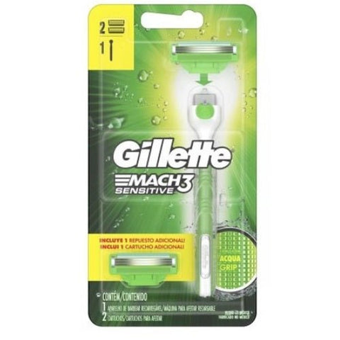 Gillette Mach3 Sensitive  Acqua Grip - 1 + 2 Unidades