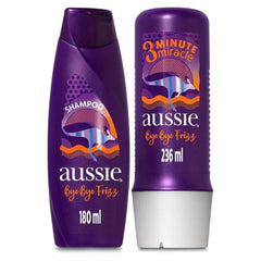 Kit Aussie Bye Bye Frizz Maciez e Brilho Shampoo 180mLE 3 Minutos Milagrosos 236ml
