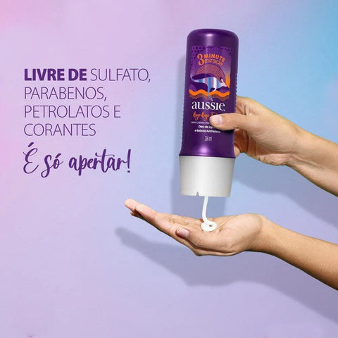 Kit Aussie Bye Bye Frizz Maciez e Brilho Shampoo 180mLE 3 Minutos Milagrosos 236ml
