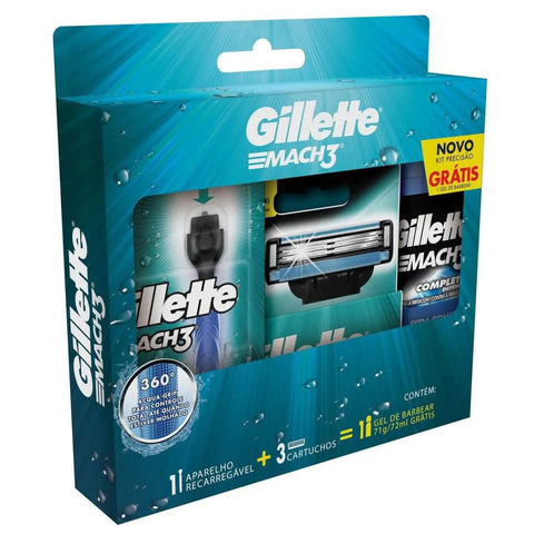 Kit Gillette Mach3  Acqua Grip - 4 Componentes