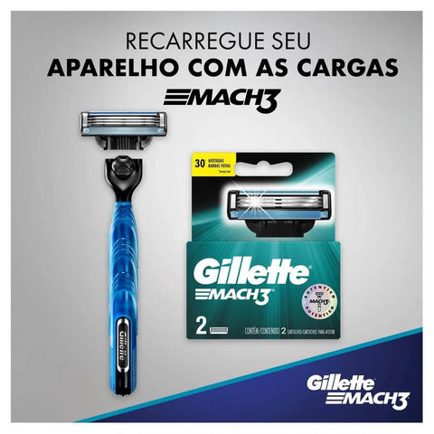 Kit Gillette Mach3  Acqua Grip - 4 Componentes