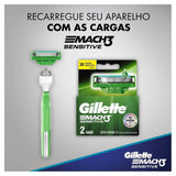 Kit Gillette Mach3 Sensitive  Acqua Grip - 4 Componentes