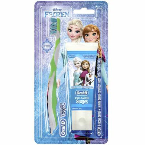 Kit Oral-B Stages Infantil Pasta de Dente + Escova de Dente Frozen  100 g + 1 Unidde