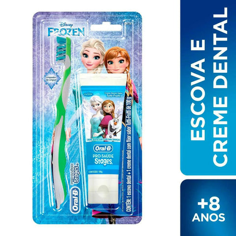Kit Oral-B Stages Infantil Pasta de Dente + Escova de Dente Frozen  100 g + 1 Unidde