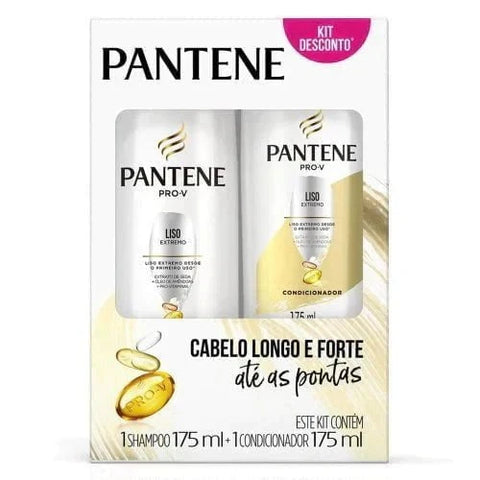 Kit Pantene Pro-V Liso Extremo Shampoo, 1 Unidade Com 175Ml + Condicionador, 1 Unidade Com 175Ml