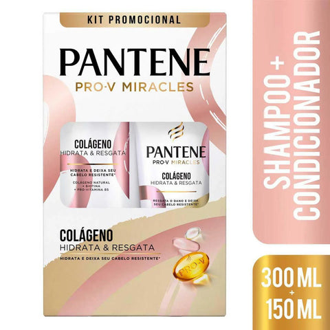 Kit Pantene Pro-V Miracles Colágeno Hidrata & Resgata Shampoo 300mL+ Condicionador 150ml
