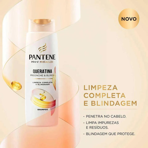Kit Pantene Pro-V Miracles Shampoo Queratina 300mL+ Condicionador Queratina 150mLPantene
