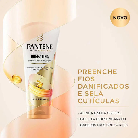 Kit Pantene Pro-V Miracles Shampoo Queratina 300mL+ Condicionador Queratina 150mLPantene