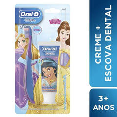 Kit Pasta de Dente + Escova de Dente Oral-B Stages Princesas  35 g + 3 Unidades