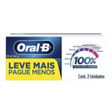 Kit Pasta de Dente Oral-B 100% de Sua Boca Cuidada Menta Refrescante 140g 2 Unidades