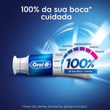 Kit Pasta de Dente Oral-B 100% de Sua Boca Cuidada Menta Refrescante 140g 2 Unidades