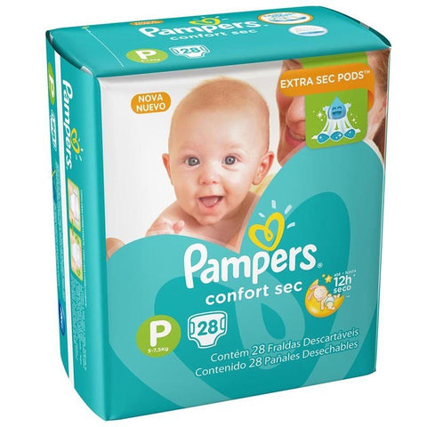 Fralda Pampers Confort Sec  Tamanho P - 28 Unidades