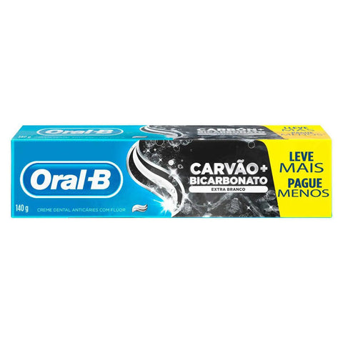 Pasta de Dente Oral-B Carvão + Bicarbonato Extra Branco 140g
