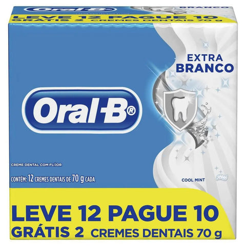 Pasta de Dente Oral-B Extra Branco  Tradicional - 12 x 70 g