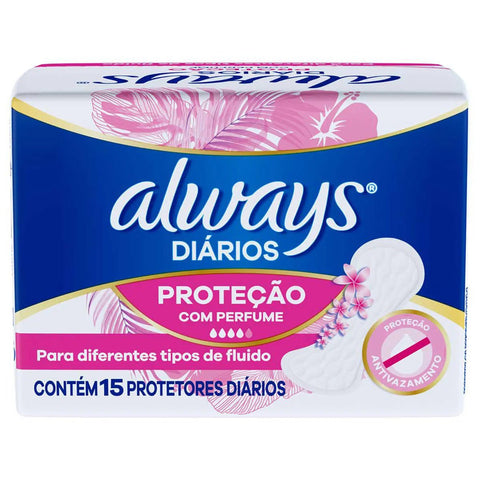 Protetor Diário Always Com Perfume Com 15 Unidades
