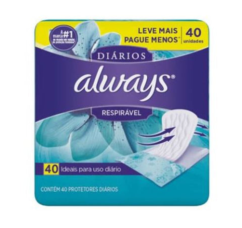 Protetor Diário Always Respirável 40 Unidades