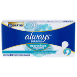 Protetor Diário Always Sem Perfume Respirável Com 80 Unidades