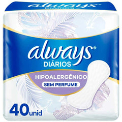 Protetor Diário Always Sensitive Sem Perfume Com 40 Unidades