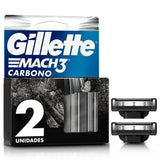 Refil Para Aparelho de Barbear Gillette Mach3 Carbono 2 Cargas