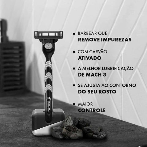 Refil Para Aparelho de Barbear Gillette Mach3 Carbono 2 Cargas
