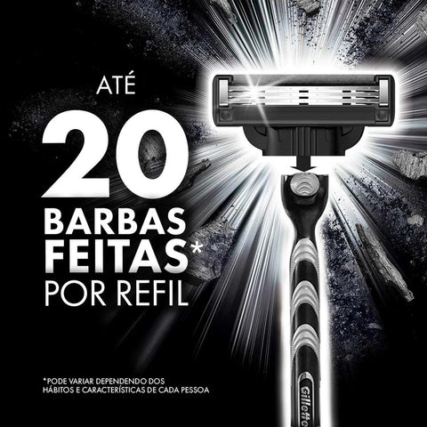 Refil Para Aparelho de Barbear Gillette Mach3 Carbono 2 Cargas