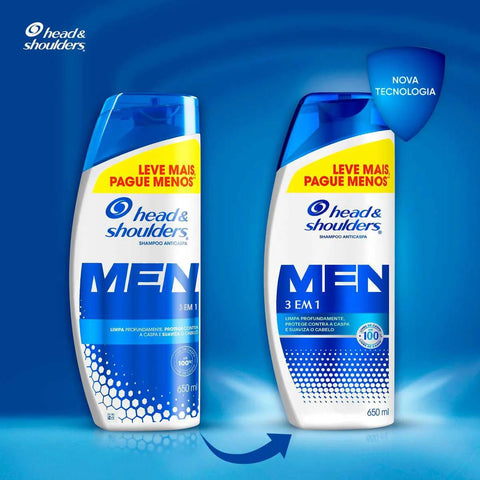 Shampoo Anticaspa Head & Shoulders Men 3 Em 1 650ml