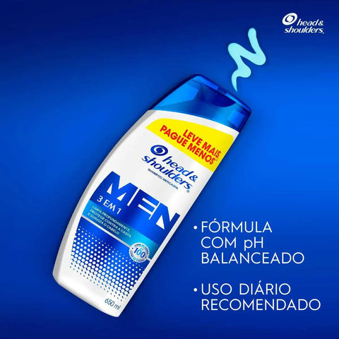 Shampoo Anticaspa Head & Shoulders Men 3 Em 1 650ml