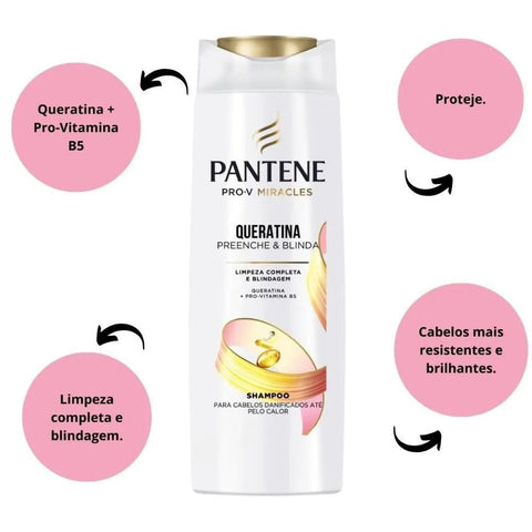 Shampoo Pantene Pro-V Queratina Preenche e Blinda 175ml